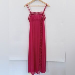 Olga Alluring Red Maxi Slip Dress Chemise